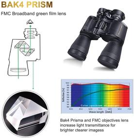 img 1 attached to High Power HD Professional Binoculars: 20x50 Roof Prism for Adults with BAK4 Prism FMC Lens - Ideal for Bird Watching, Travel, Stargazing, Hunting, Concerts, Sports - Includes Strap and Carrying Bag