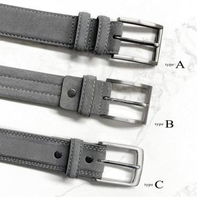 img 1 attached to 👔 Classic Granada Suede Nubuck Leather Dress Belts: Stylish Men's Accessories