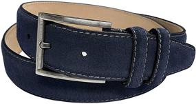 img 4 attached to 👔 Classic Granada Suede Nubuck Leather Dress Belts: Stylish Men's Accessories