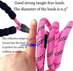 img 2 attached to 🐶 teemerryca 3-Piece Dog Leash and Collar Set with Squeak Ball, Spiked Collar, Reflective 5 FT Padded Leash Combo - Ideal for Puppy, Small, Medium, and Large Dogs