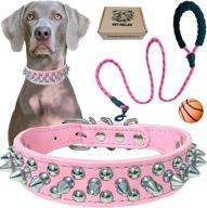 🐶 teemerryca 3-piece dog leash and collar set with squeak ball, spiked collar, reflective 5 ft padded leash combo - ideal for puppy, small, medium, and large dogs logo