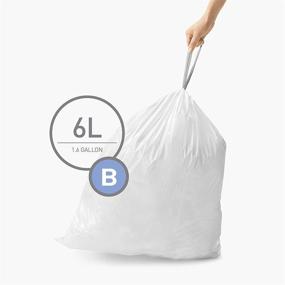 img 2 attached to 🗑️ simplehuman Custom Fit Drawstring Trash Bags, 6L / 1.6 Gallon, White, 90 Count