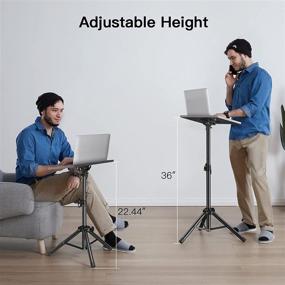 img 1 attached to 🖥️ Amada Foldable Laptop Tripod Stand - Adjustable Height & Multifunctional for DJ Racks, Projector Stand - Ideal for Office, Home, Stage, or Studio Use - AMPS01