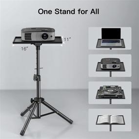 img 2 attached to 🖥️ Amada Foldable Laptop Tripod Stand - Adjustable Height & Multifunctional for DJ Racks, Projector Stand - Ideal for Office, Home, Stage, or Studio Use - AMPS01