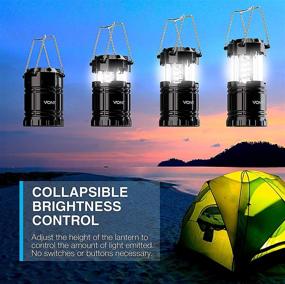 img 1 attached to Vont 2 Pack LED Camping Lantern: Super Bright Portable Survival 🔦 Lanterns for Hurricane, Emergency, Storms, Outages - Collapsible Camping Lights (Batteries Included)