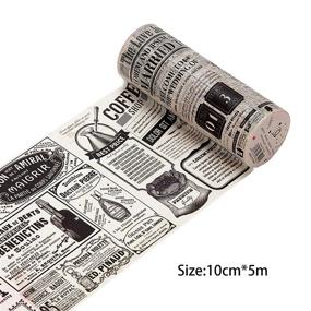 img 1 attached to Vintage Newspaper Masking Tape: Doraking's Retro Rolled 📰 Washi Tape for Scrapbook Diary Decoration and Package Wrapping