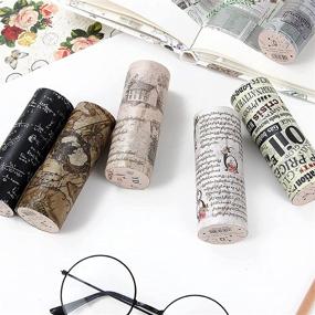 img 3 attached to Vintage Newspaper Masking Tape: Doraking's Retro Rolled 📰 Washi Tape for Scrapbook Diary Decoration and Package Wrapping