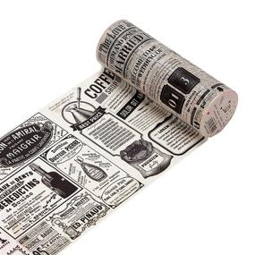 img 4 attached to Vintage Newspaper Masking Tape: Doraking's Retro Rolled 📰 Washi Tape for Scrapbook Diary Decoration and Package Wrapping