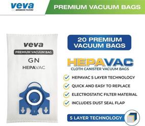 img 3 attached to VEVA 20 Premium HEPA Vacuum Bags Style GN - Compatible with Miele Vacuums: Complete C3, C2; Classic C1, AirClean 3D Efficiency Canister Bag