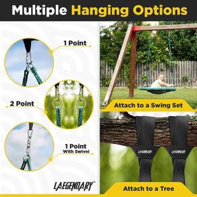 img 2 attached to 🌳 40-Inch Flying Saucer Tree Swing for Kids - Round Swingset Toys for Indoor and Outdoor Use - 700 Lbs Weight Capacity - Durable Frame, Waterproof Yard Swings Set - Includes 2 Tree Straps, 2 Carabiners, and 1 Swivel