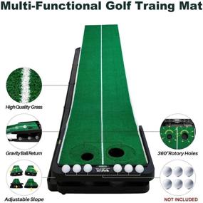 img 3 attached to 🏌️ Premium Indoor Putting Green Mat with Auto Ball Return - Perfect Mini Golf Practice Training Aid for Home, Office, and Outdoor Use - Includes 3 Bonus Balls!