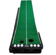 🏌️ premium indoor putting green mat with auto ball return - perfect mini golf practice training aid for home, office, and outdoor use - includes 3 bonus balls! logo