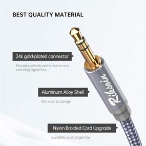 img 2 attached to 🎧 Aux Cord, RIKSOIN 3-Pack (2ft+4ft+10ft) Male to Male 3.5mm Auxiliary Audio Cable - Shielded, High-Fidelity Sound, Nylon Braided - Ideal for Car, Home Stereos, Headphones, Speakers, MP3, iPhone, iPad (Grey)