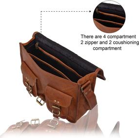 img 2 attached to 👜 AryanExports Vintage 13-Inch Handmade Leather Messenger Bag Satchel for Men and Women - Geek Briefcase, Laptop Brown Bags for Office, Man and Women, Vintage Crafted, Courier Bag