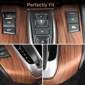 img 3 attached to 🍑 Peach Wood Grain Gear Shift Box Panel Trim for Honda CRV Interior - Perfect Fit for CR-V 2017-2022 EX & EX-L Models (Not for Hybrid)