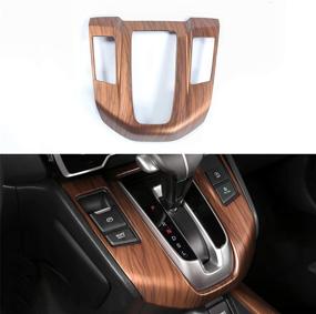 img 4 attached to 🍑 Peach Wood Grain Gear Shift Box Panel Trim for Honda CRV Interior - Perfect Fit for CR-V 2017-2022 EX & EX-L Models (Not for Hybrid)