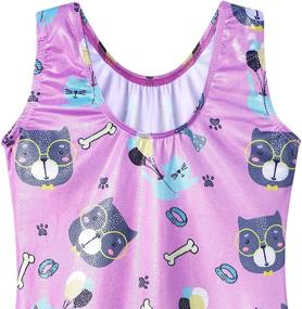 img 2 attached to Cute Shimmer Prints Leotards for Girls Gymnastics and Dance - Sizes 3T to 10T