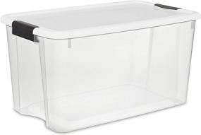 img 2 attached to 📦 Sterilite Clear Ultra Box with White Lid and Black Latches - 70 Quart/66 Liter - Pack of 4 Containers