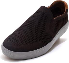 img 3 attached to Puxowe Walking Breathable Sneakers Navy Deep Men's Shoes for Loafers & Slip-Ons