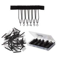 60 pcs large stainless steel wig combs in black - ideal for crafting wigs, metal wig clips for wig caps, diy tools logo