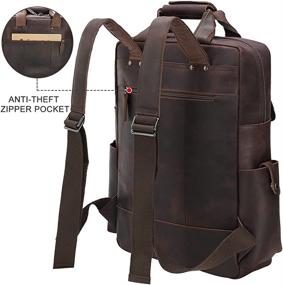 img 3 attached to 🎒 Spacious Shoulder Backpack with Genuine Leather Capacity