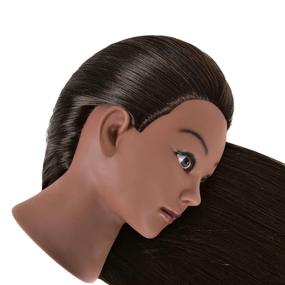 img 1 attached to 🔥 FUTAI 30-inch Mannequin Head with 22% Human Hair, Cosmetology Makeup Manikin Doll Heads for Display and Practice: Braiding, Styling, Training, Curling, Cutting. Includes Stand.