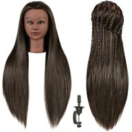 🔥 futai 30-inch mannequin head with 22% human hair, cosmetology makeup manikin doll heads for display and practice: braiding, styling, training, curling, cutting. includes stand. logo