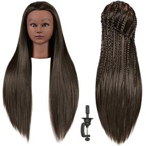 img 4 attached to 🔥 FUTAI 30-inch Mannequin Head with 22% Human Hair, Cosmetology Makeup Manikin Doll Heads for Display and Practice: Braiding, Styling, Training, Curling, Cutting. Includes Stand.
