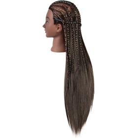 img 3 attached to 🔥 FUTAI 30-inch Mannequin Head with 22% Human Hair, Cosmetology Makeup Manikin Doll Heads for Display and Practice: Braiding, Styling, Training, Curling, Cutting. Includes Stand.