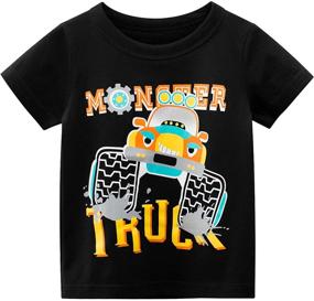 img 4 attached to 👶 KANCOOL Toddler Boys T-Shirt - Short Sleeve Baby Tee for Everyday Wear, Crewneck, 100% Cotton