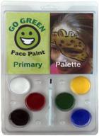 go green face paint - non toxic water based painting kit for kids 🌿 - 6 washable colors, highest safety rating! perfect for halloween, brushes, stencils & many faces logo