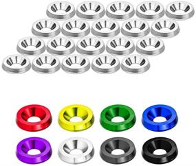 img 4 attached to Rolling Gears JDM 20 Pieces CNC Billet Aluminum Fender Washer/Engine Dress Up Washer Kit (Silver)