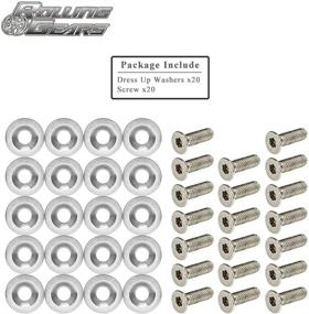 img 3 attached to Rolling Gears JDM 20 Pieces CNC Billet Aluminum Fender Washer/Engine Dress Up Washer Kit (Silver)