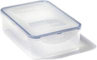 locknlock easy essentials food storage lids/airtight containers, 🔒 bpa free, rectangle - 54 oz for vegetables, clear логотип