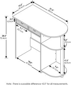 img 3 attached to FURINNO Eco-Friendly Laptop Notebook Computer Desk/Table, 2 Bin Drawers, Beech/Ivory/White