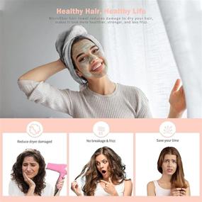 img 1 attached to 🧖 3 Pack AIMIKE Microfiber Hair Towel Turbans for Wet Hair - Anti Frizz, Fast Drying, Super Absorbent Hair Towel Wrap for Women with Curly, Long, and Thick Hair