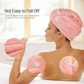 img 2 attached to 🧖 3 Pack AIMIKE Microfiber Hair Towel Turbans for Wet Hair - Anti Frizz, Fast Drying, Super Absorbent Hair Towel Wrap for Women with Curly, Long, and Thick Hair