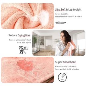 img 3 attached to 🧖 3 Pack AIMIKE Microfiber Hair Towel Turbans for Wet Hair - Anti Frizz, Fast Drying, Super Absorbent Hair Towel Wrap for Women with Curly, Long, and Thick Hair