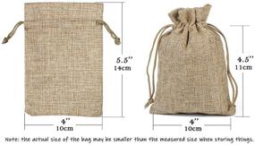 img 3 attached to 🛍️ Versatile Lot of 100 Hapdoo Burlap Drawstring Bags for Wedding, Party, and DIY Crafts - 5x3.5 Inches