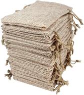 🛍️ versatile lot of 100 hapdoo burlap drawstring bags for wedding, party, and diy crafts - 5x3.5 inches logo