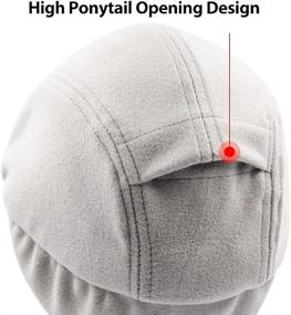 img 2 attached to ❄️ Winter Fleece Baseball Caps for Women with Drop Down Ear Warmer - Ponytail Hats for Girls - Ideal for Camp, Skiing, Running - Men's Cold Weather Visor