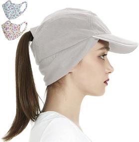 img 4 attached to ❄️ Winter Fleece Baseball Caps for Women with Drop Down Ear Warmer - Ponytail Hats for Girls - Ideal for Camp, Skiing, Running - Men's Cold Weather Visor