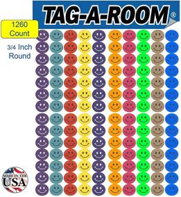 img 3 attached to 😄 Tag-A-Room Happy Face Smiley Face Stickers - 10 Bright Colors, 3/4 Inch Circle Dot, 1260 Pack