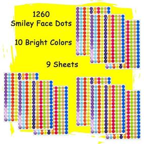 img 1 attached to 😄 Tag-A-Room Happy Face Smiley Face Stickers - 10 Bright Colors, 3/4 Inch Circle Dot, 1260 Pack