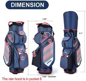 img 2 attached to Golf Cart Bag with 14 Dividers, Lightweight Organizer for 🏌️ Top Clubs + Cooler Pouch, including Dust Cover and Backpack Strap