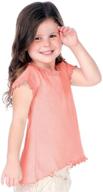 👚 stylish kavio! little girls lettuce edge ruffles high low short sleeve top (3-6x) logo