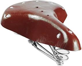 img 1 attached to AUKMONT Vintage Classic Comfort Leather Bicycle Bike Cycling Saddle Seat - Brown