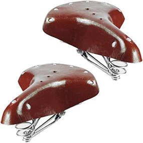 img 2 attached to AUKMONT Vintage Classic Comfort Leather Bicycle Bike Cycling Saddle Seat - Brown