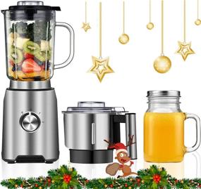 img 4 attached to 🍲 Cookhouse CSS Pro Kitchen Blender - 1000W, 72 Oz High Capacity Glass Jar, Processor Bowl, and Smoothies Cup Included - Silver