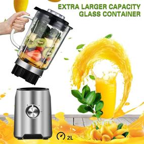 img 3 attached to 🍲 Cookhouse CSS Pro Kitchen Blender - 1000W, 72 Oz High Capacity Glass Jar, Processor Bowl, and Smoothies Cup Included - Silver